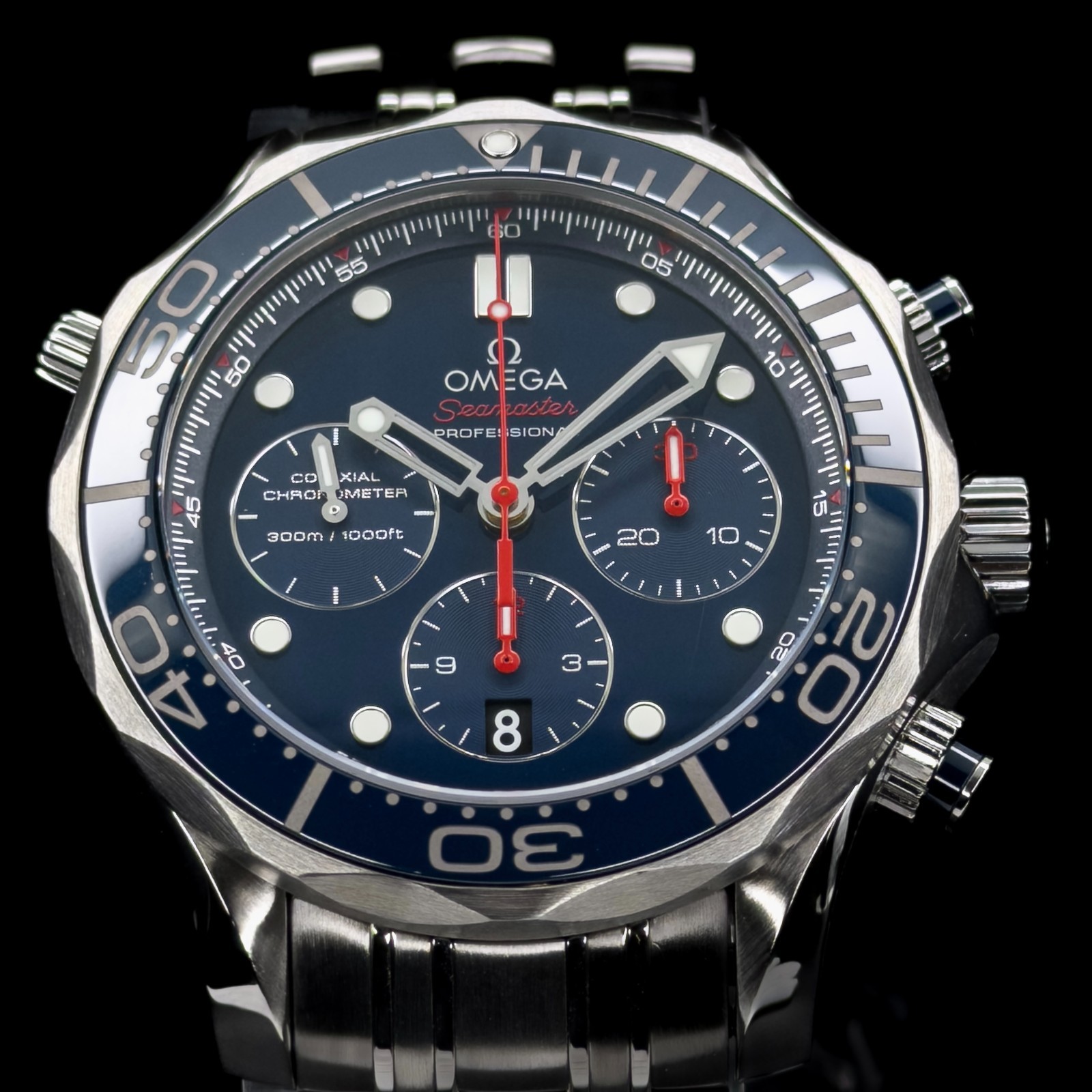 2023 Omega Seamaster Diver 300 M Chrono 44mm 212.30.44.50.03.001 B+P Excellent