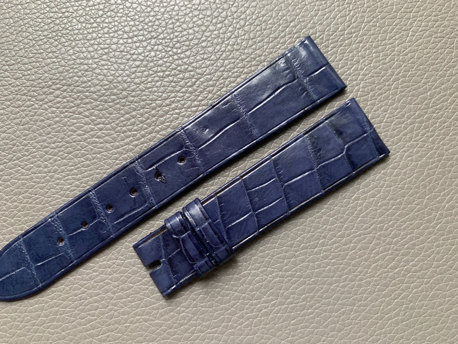 Navy Blue Genuine Leather Skin Watch Strap Band 10..17 18 19 20 21 22 23 24 26mm