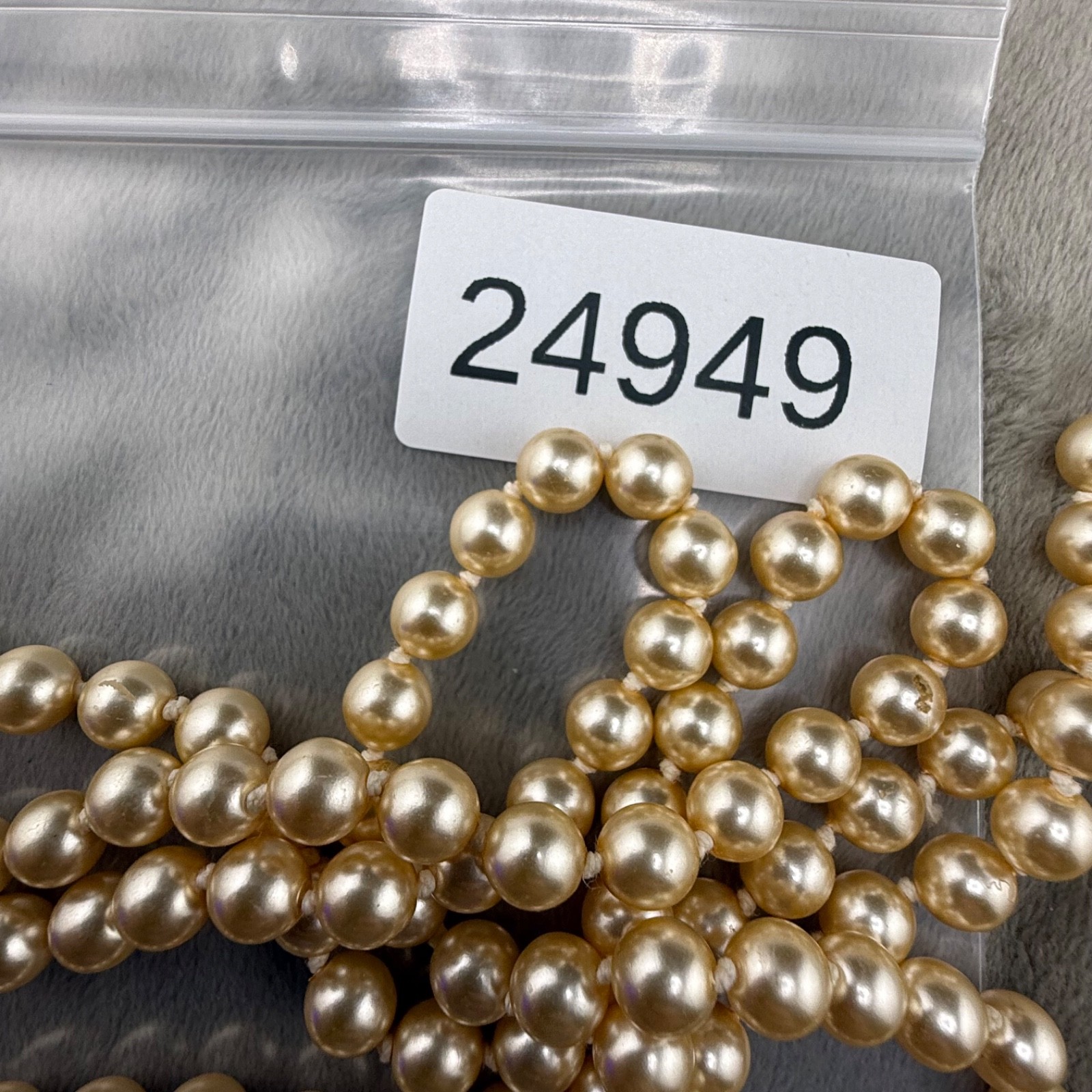 Vintage Faux Pearl Glass Necklace Flapper Opera 32”