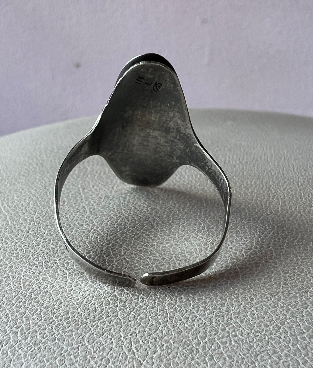 VINTAGE OXIDIZED 925 STERLING SILVER MENORAH ISRAEL RING ADJUSTABLE SIZE RARE
