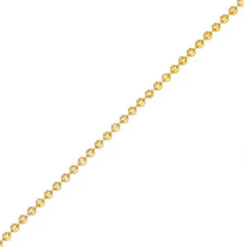 14k Yellow Gold 18″ Mens Moon BEAD BALL Link Pendant Chain Necklace 3mm 12.4Gr