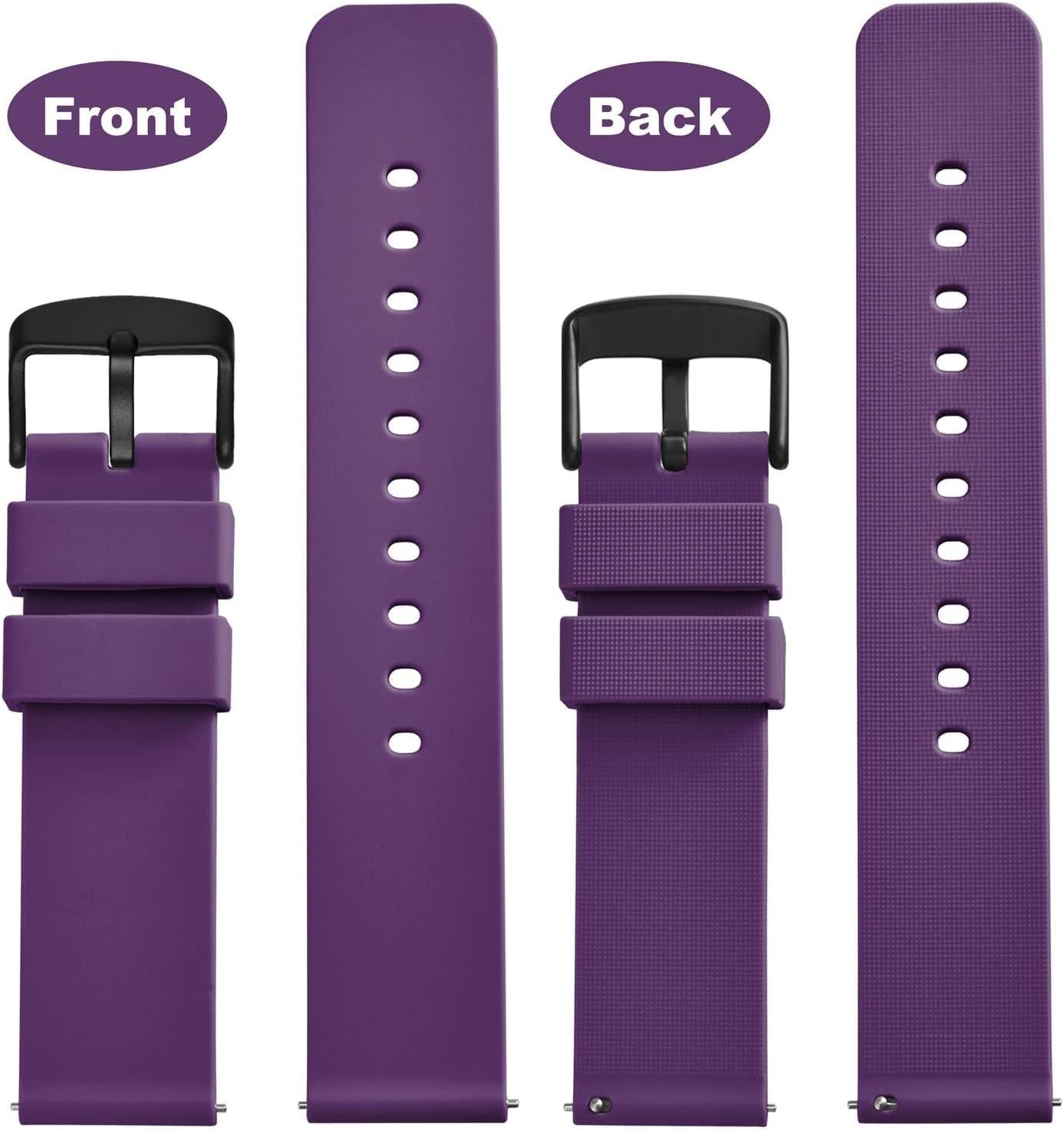 Stylish 22mm Silicone Watch Band with Black Steel Buckle – Waterproof & Easy Fit