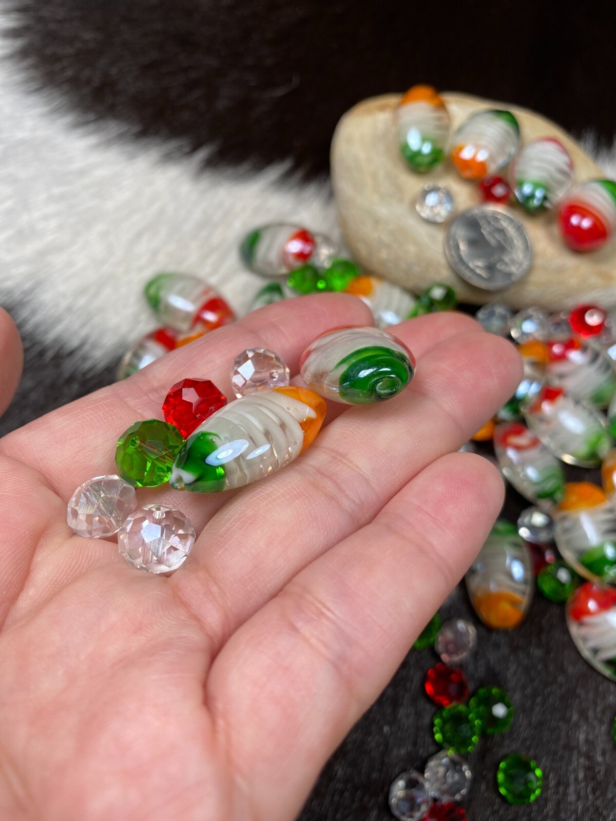 Lampwork Beads Bulk Oval Roundelle Crystal Beads Beads for Jewelry Making 50 pcs