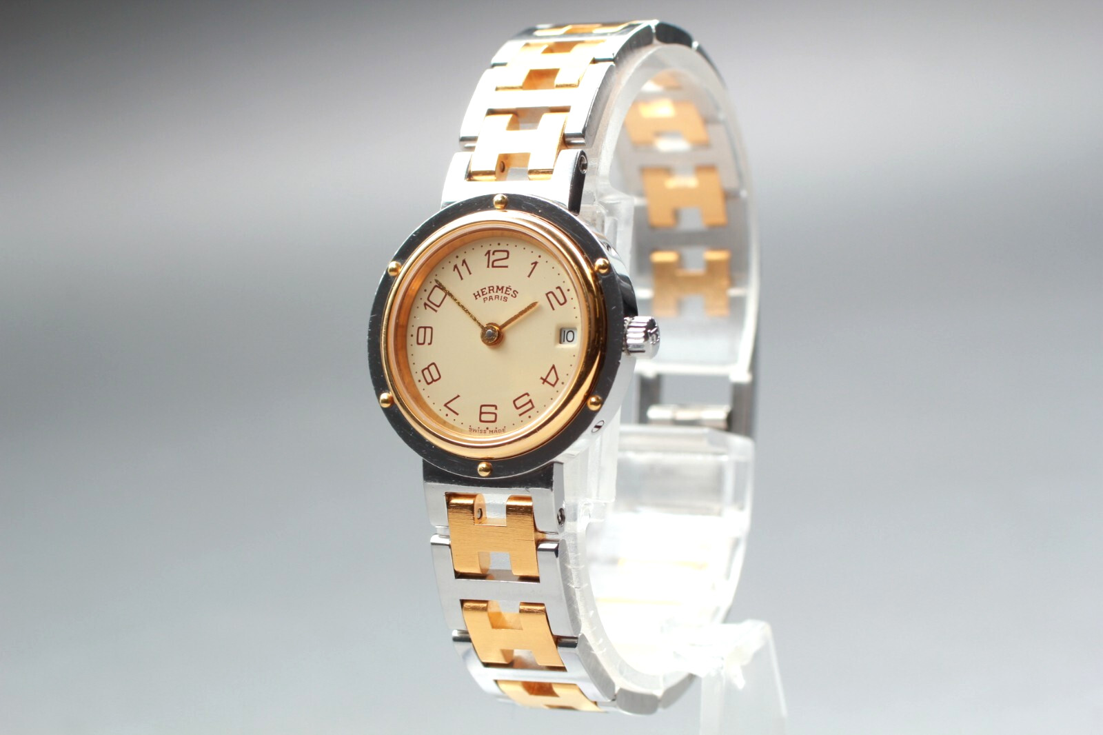 Vintage [NEAR MINT] HERMES Clipper 24mm Swiss made Qz Womens Watch From JAPAN