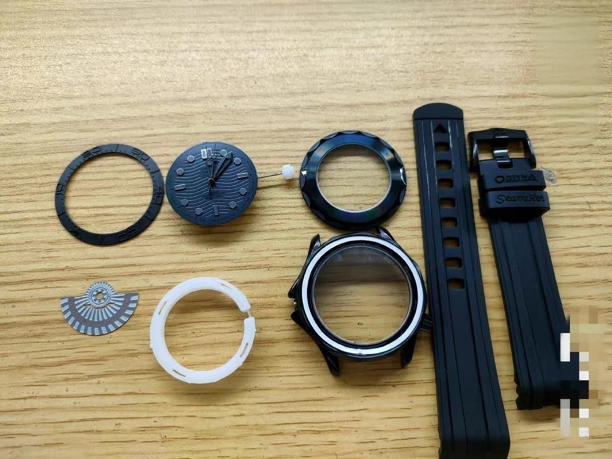 DIY Watch Part Kit for 8200 8215 Seamaster 300 007 42mm Case+Dial+Hands+Strap
