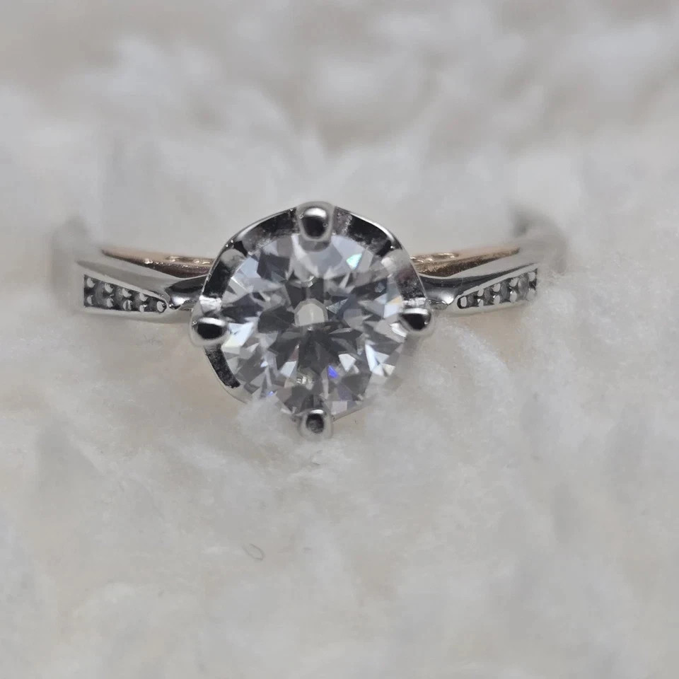 Special Wedding Proposal Ring 925 Sterling Silver 1.2 Ct Round Simulated Diamond