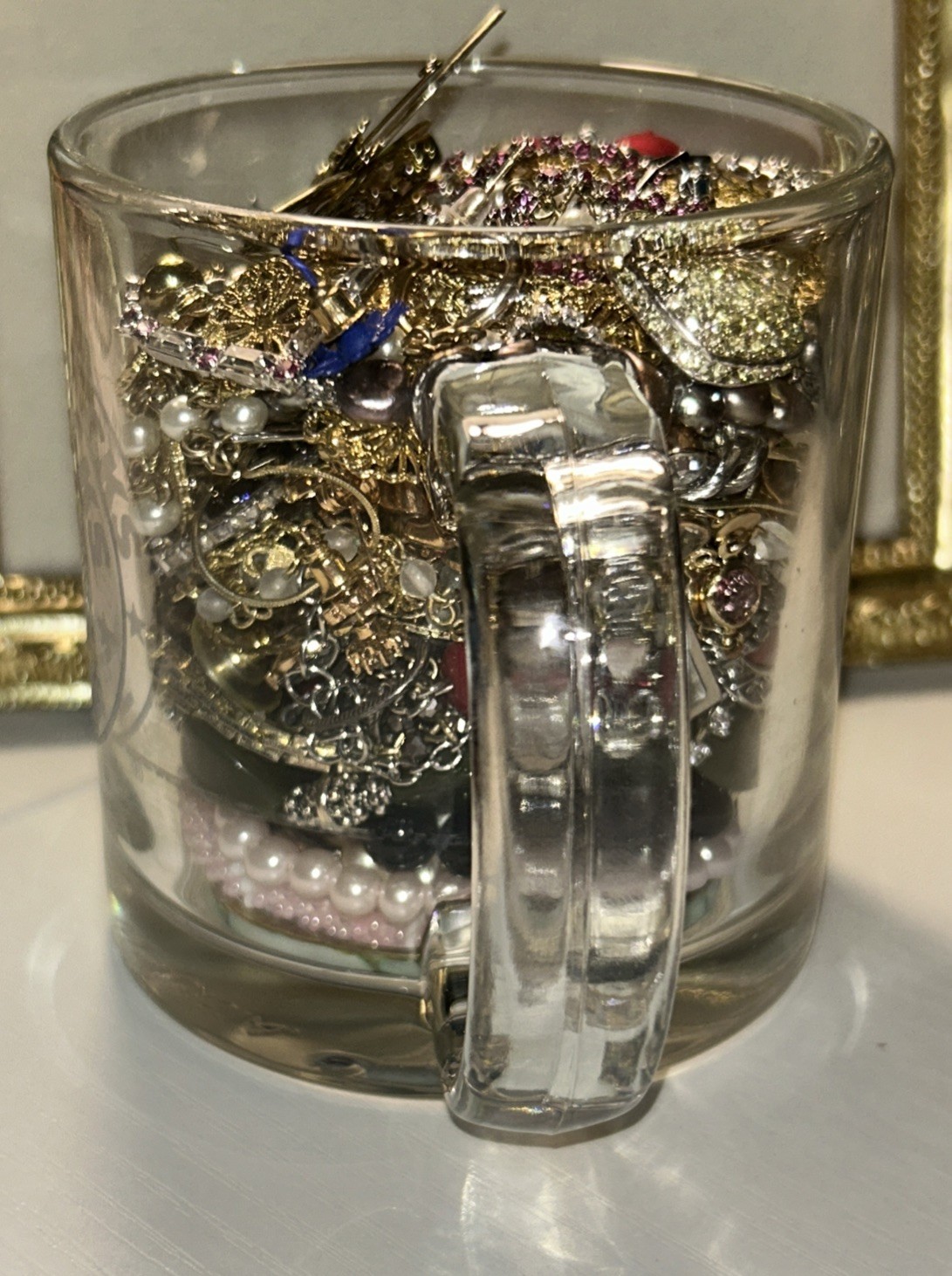 Curated All Dainty Mystery Jewelry In Vintage Starbucks Mug 3.75” All Wearable