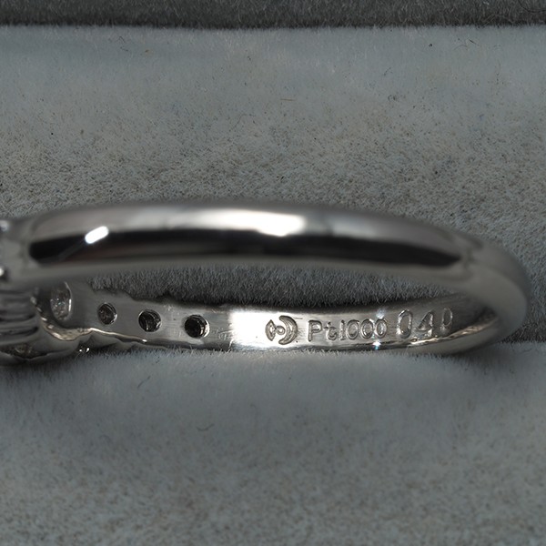 Auth TASAKI Ring Diamond 0.40ct/0.27ct Solitaire US6-6.25 1000 Platinum