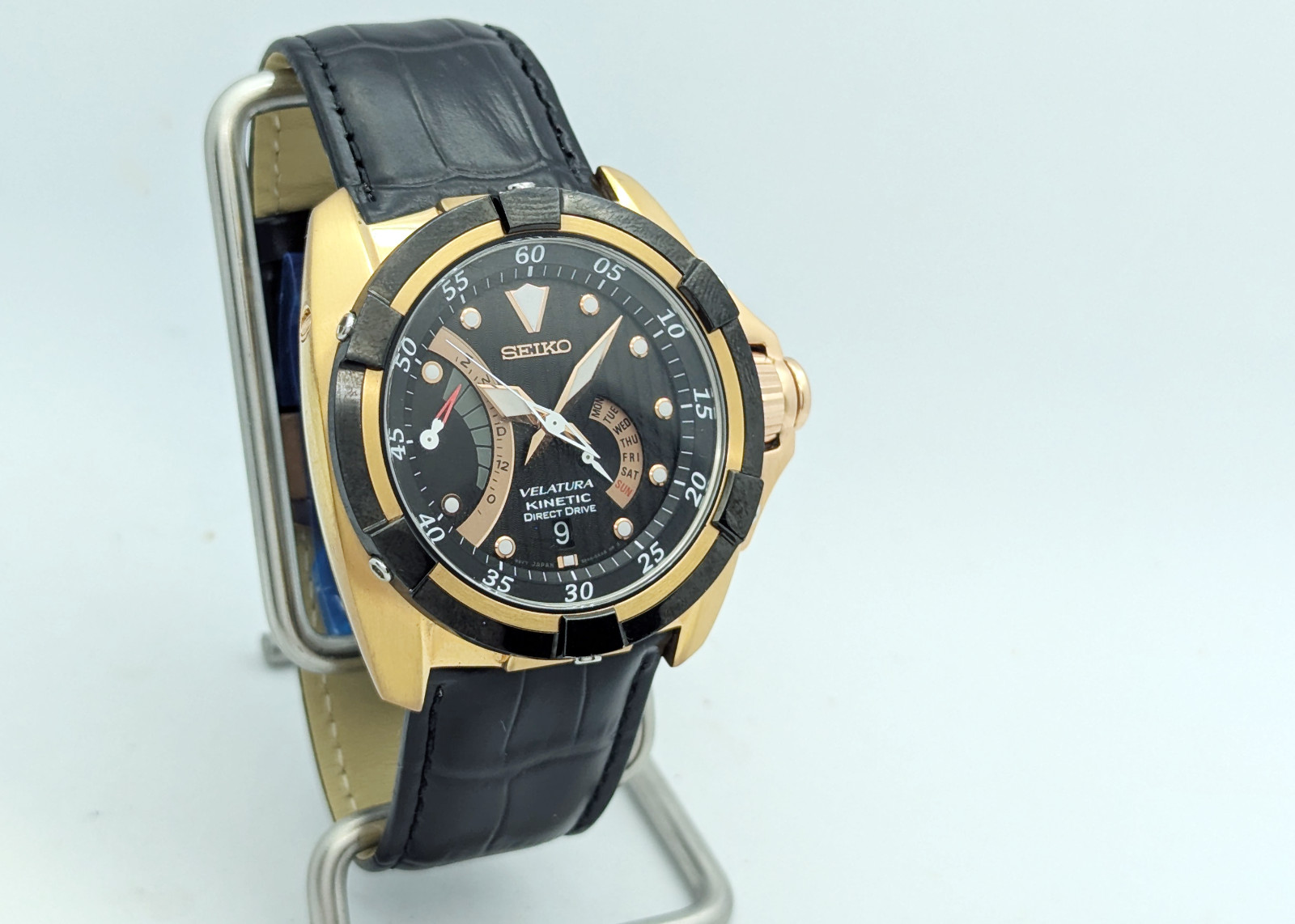 Seiko Kinetic Velatura 5D44 Direct Drive Rose Gold Sapphire | New Capacitor/Box