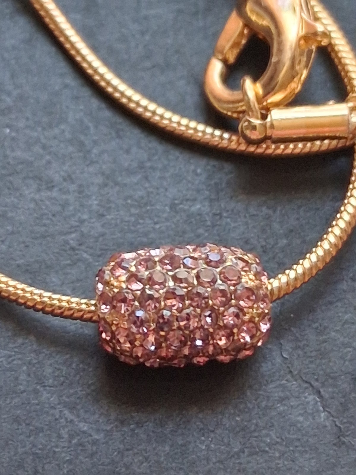 Baublebar pink/purple pave-set crystal cylinder bead pendant necklace