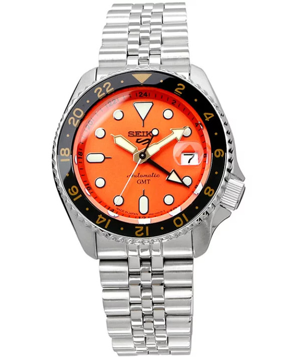 Seiko 5 Sports Automatic SSK005 Men’s Orange Dial GMT Sports Watch