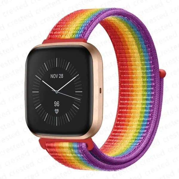 Woven Nylon Strap Sport Wristband Watch Band For Fitbit Versa 4 /3