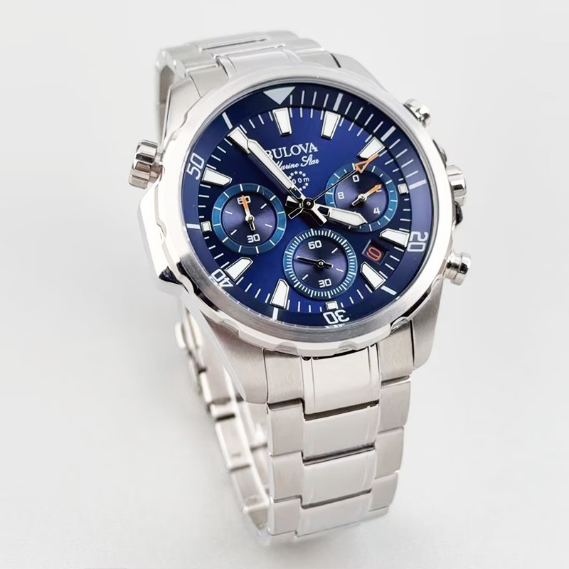 Bulova 96B256 Marine Star Blue Dial Chronograph Quartz Men’s Watch 44MM