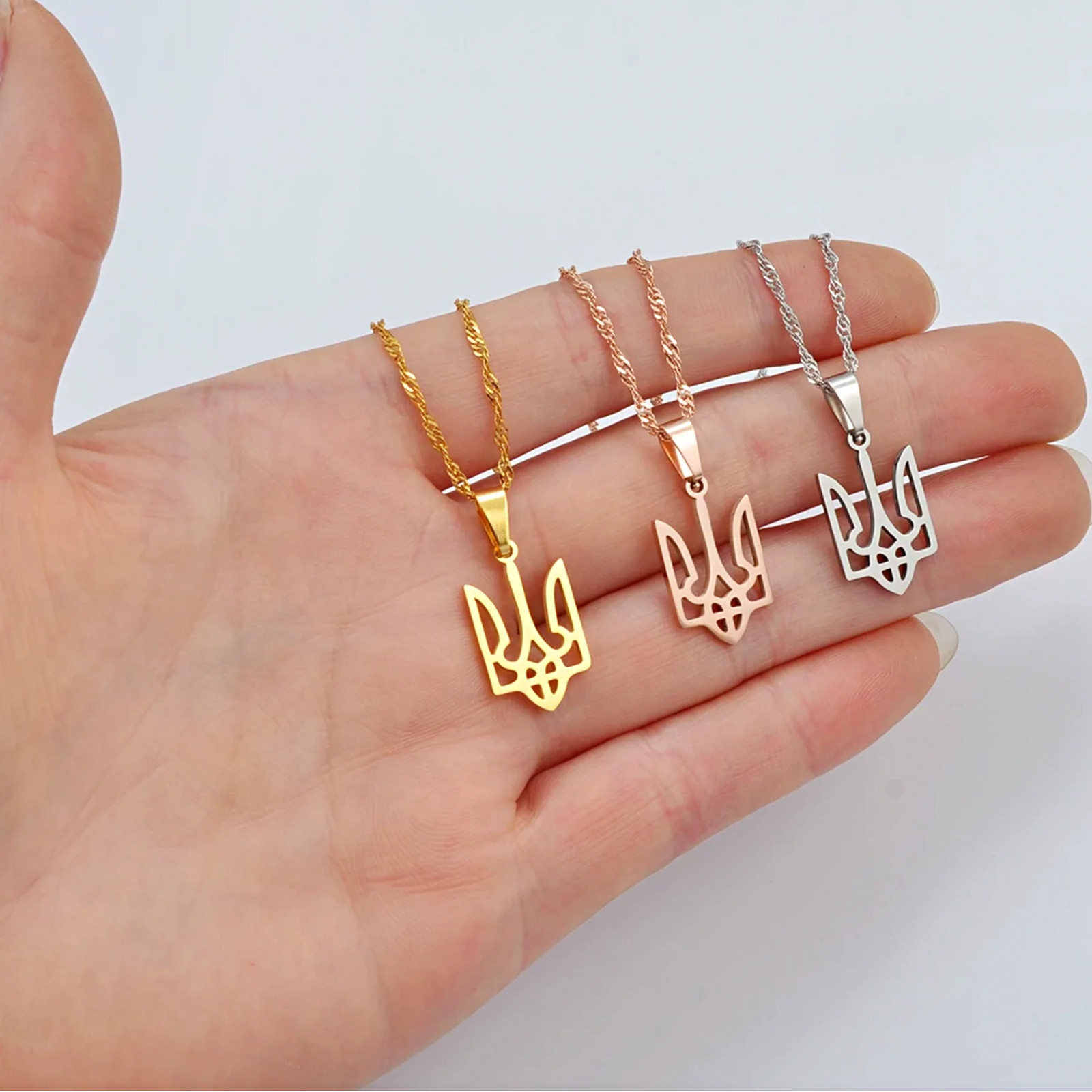Ukraine Tryzub Pendant Necklace