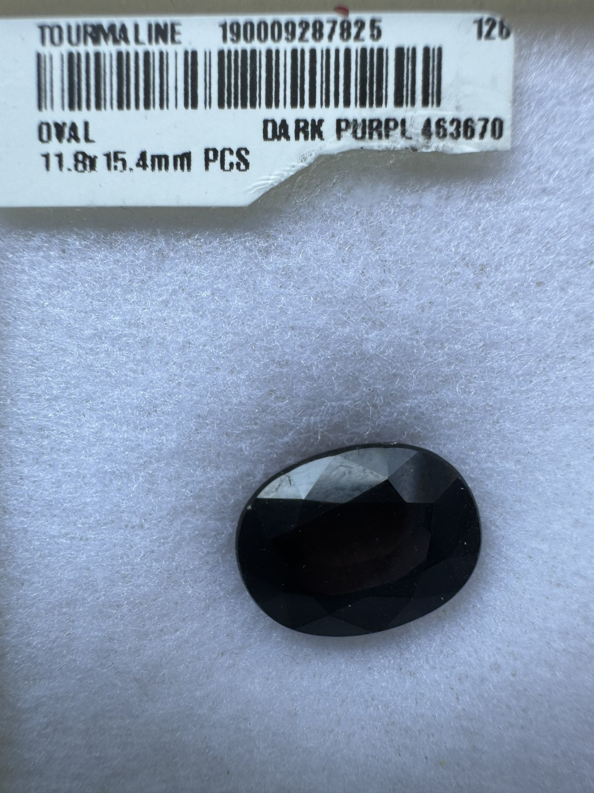 Dark Purple TOURMALINE, 14.04 Carats, 15.4 x 11.8 mm Oval, VSI. Mined in Nigeria