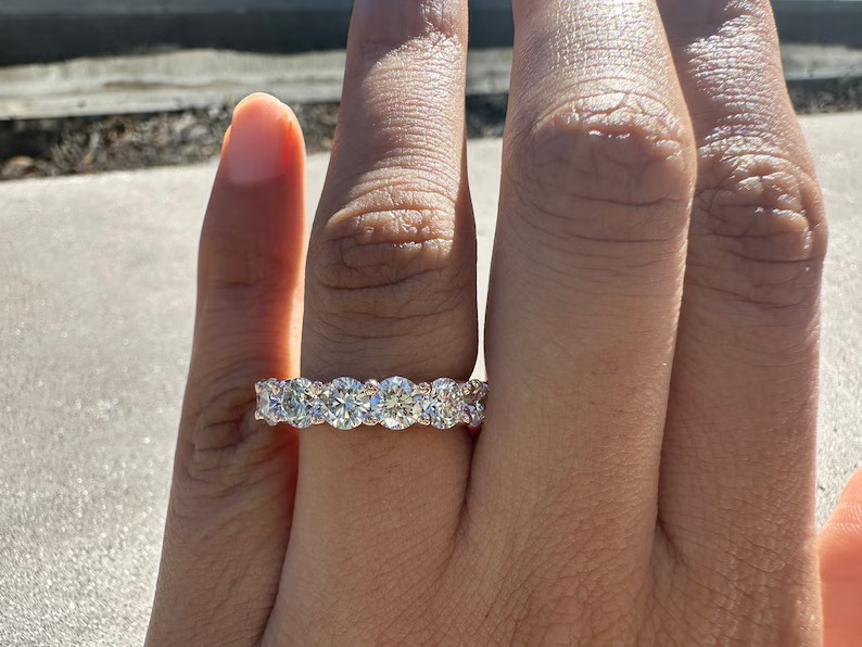 1.20 Ct Lab-Grown Diamond Eternity Wedding Band – 14K White Gold Gift For Her