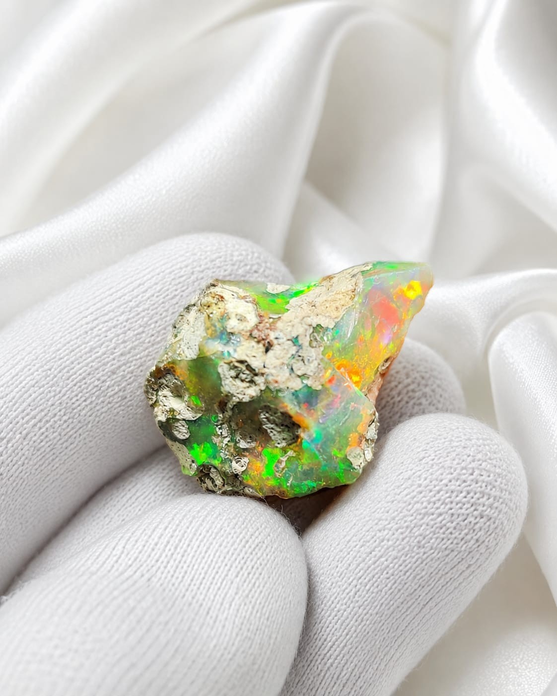 Very Rare Bi-Color Opal Rough 13.85 Ct Natural Ethiopian Opal Raw Jewelry Grade
