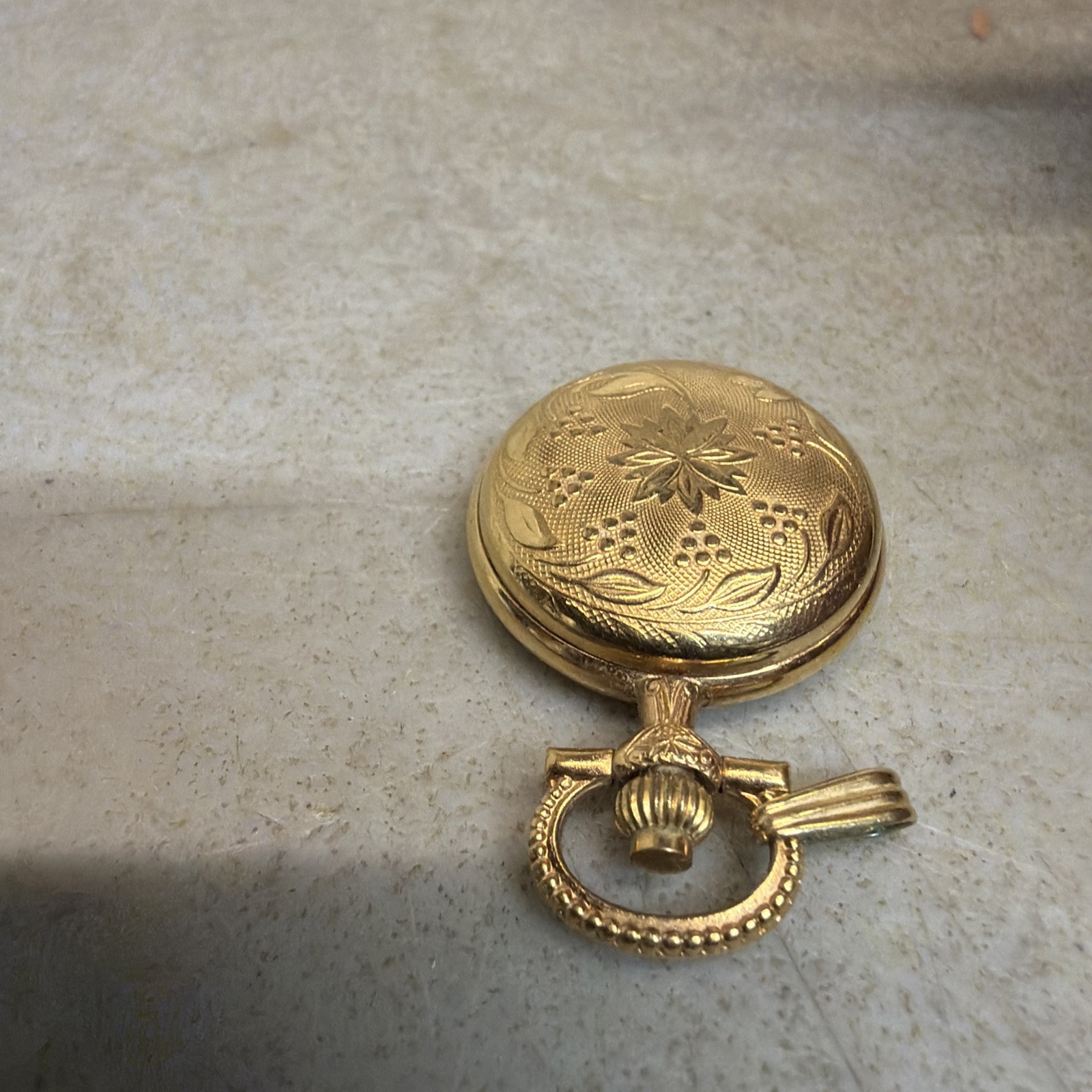 Colibri Pocket Watch Quartz Small Gold Tone Needs Battery