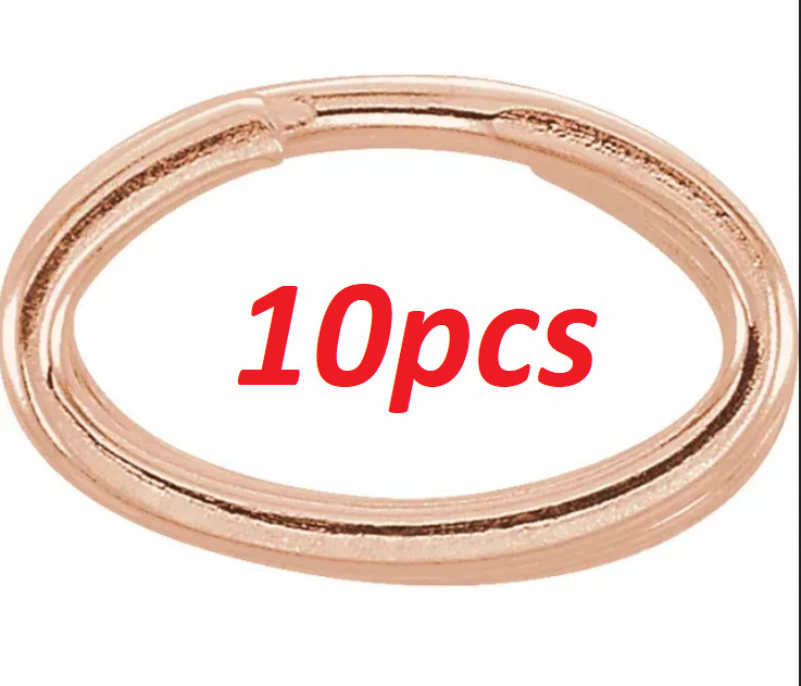 (10) *TINY* 2.5mm ID 3.6×5.8mm OD 18ga 14k Solid ROSE Gold OVAL Split Jump Ring