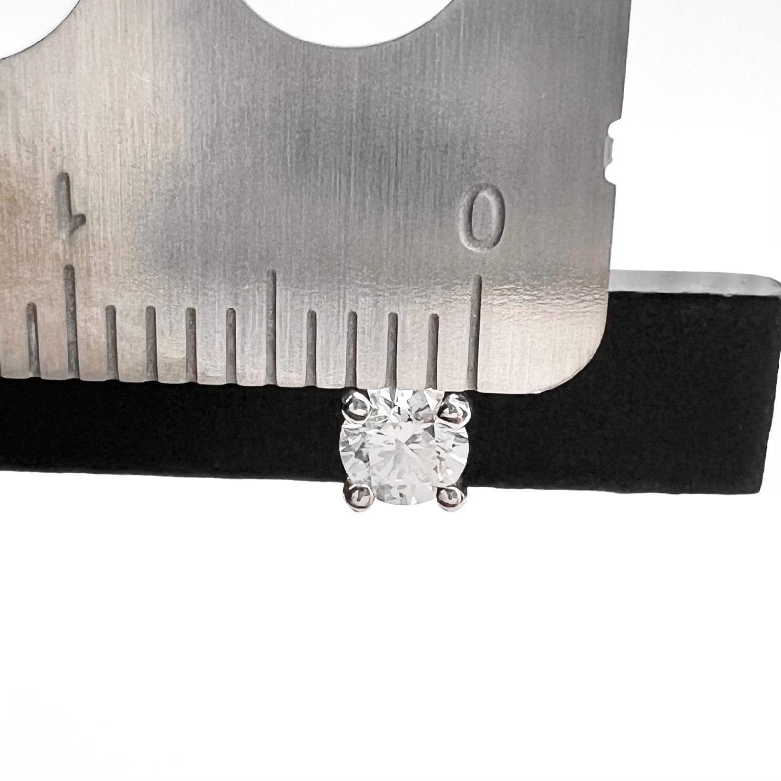 Authentic Tiffany & Co. PT950 Diamond solitare Stud Screw Earrings Near Mint