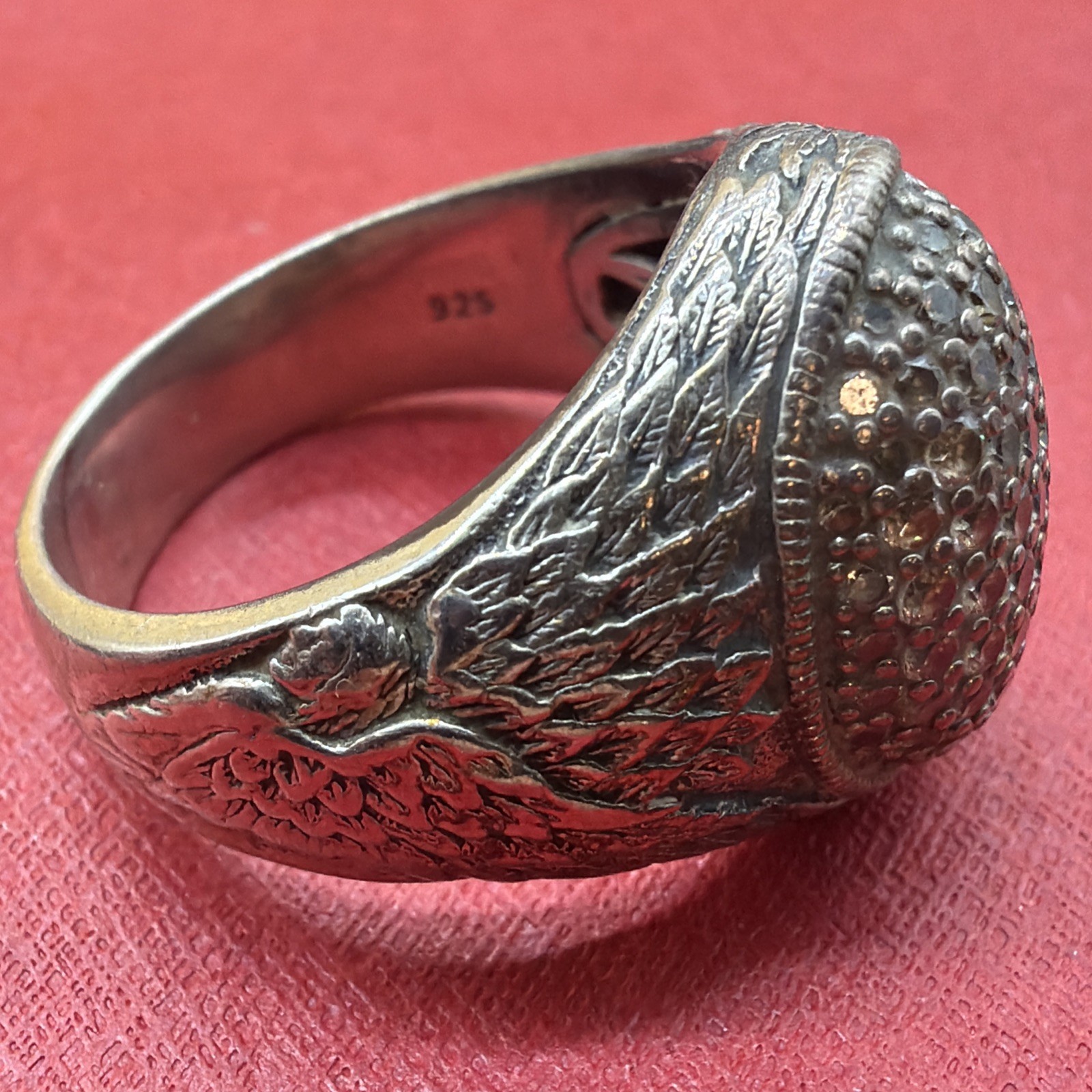 Amazing Designer Scott Kay Sterling Silver Ring w/ Pave Stones Sz 10!