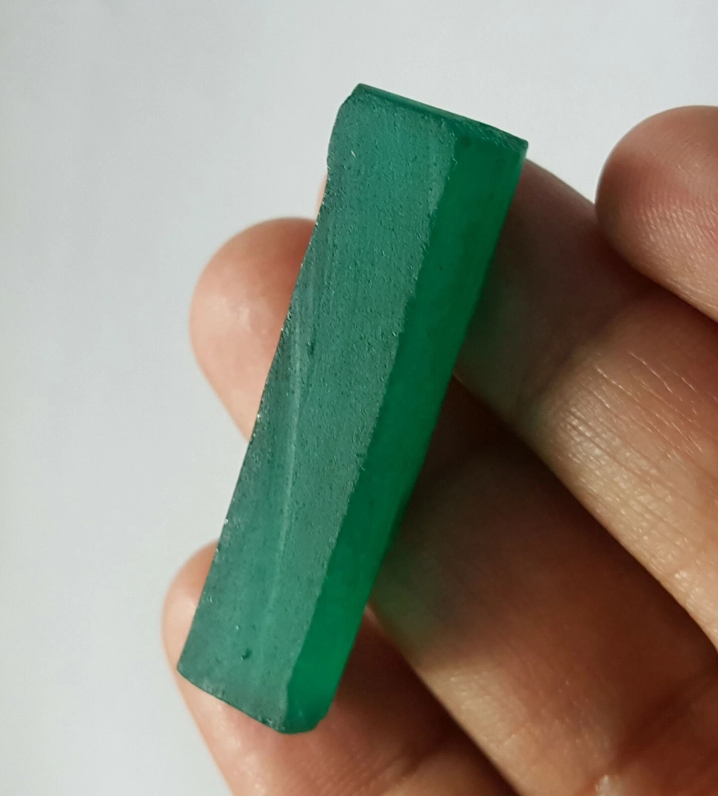Natural Green Emerald 36.34 Ct Loose Gemstone Pencil Rough Certified A+ Quality