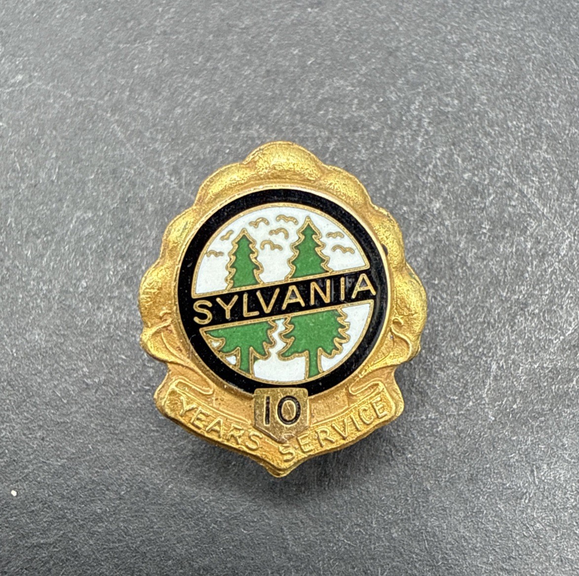 Sylvania 10 Years Service Lapel Pin 1/10 10k Gold Filled J151