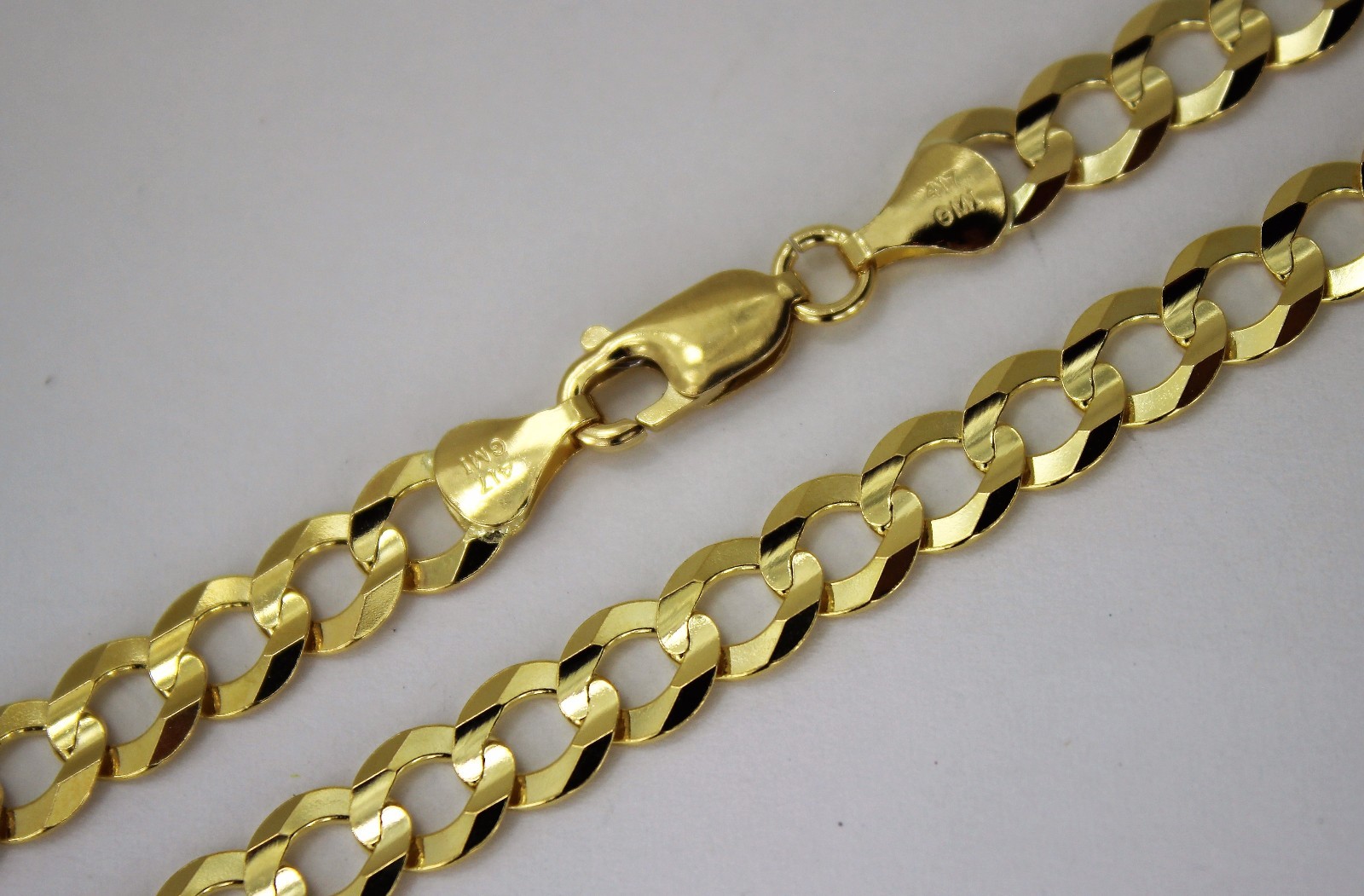 10K Solid Gold Cuban Curb Link Chain Necklace Bracelet Anklet 2mm~13mm 7″~36″