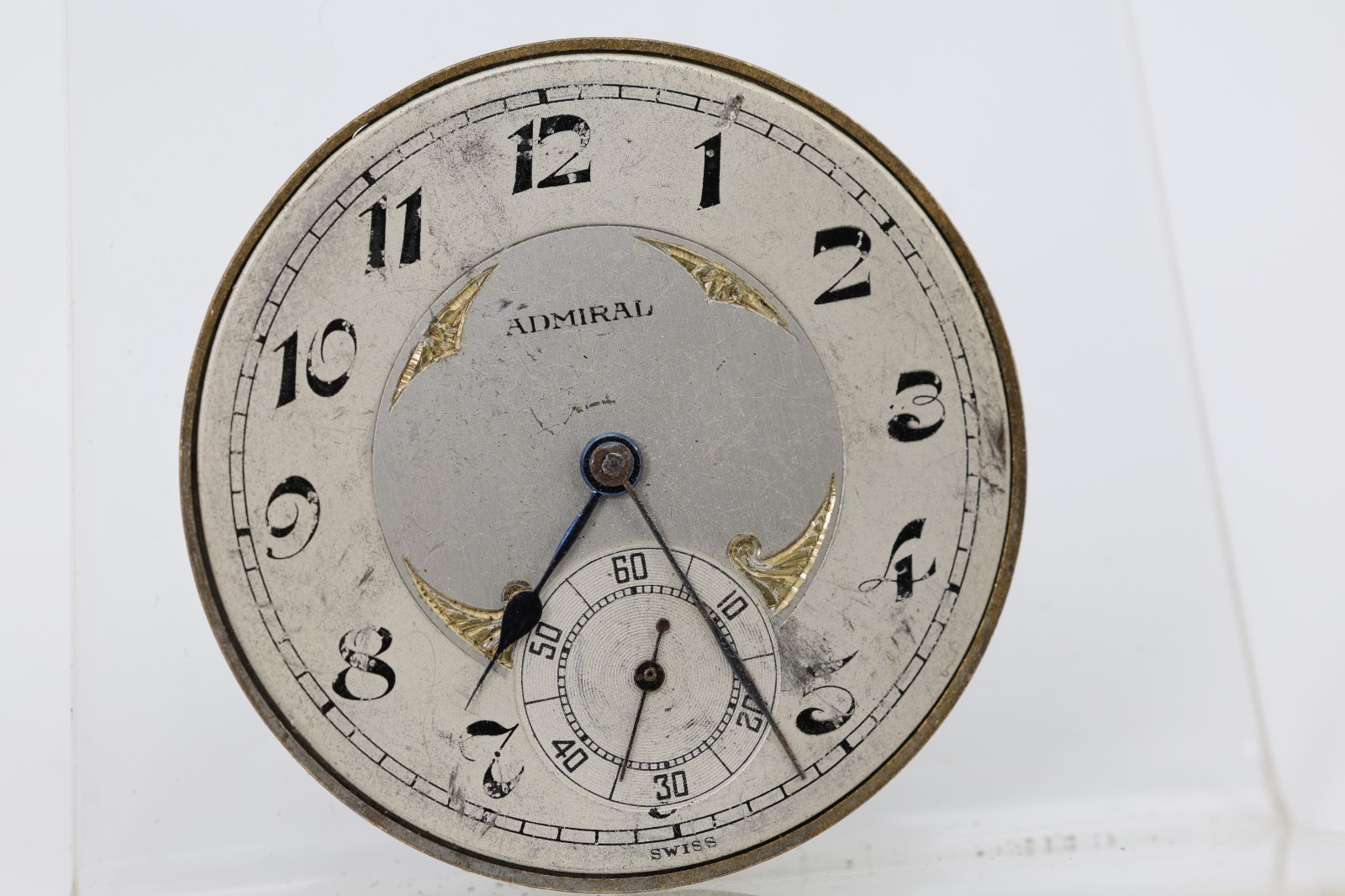 ADMIRAL TACY 15j, SWISS POCKET WATCH MOVEMENT, 12233773, 39.7mm FOR REPAIR (FG)