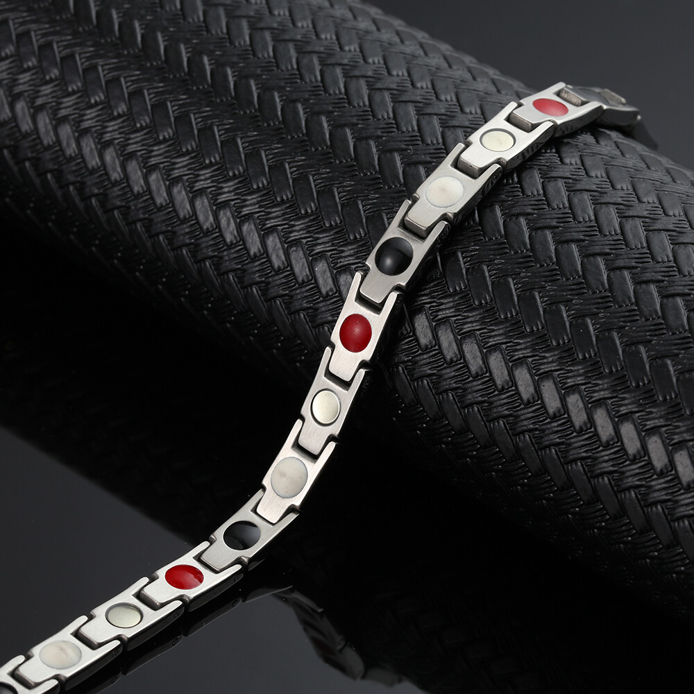 Thin Steel Magnetic Bracelet 4 Elements Women Balance Energy Power Joy Christmas
