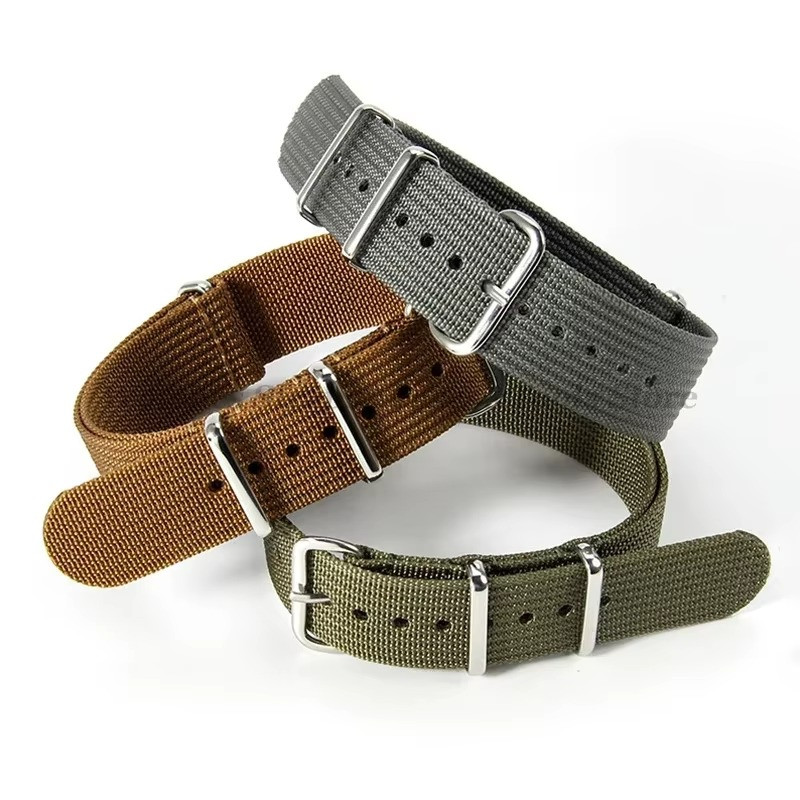 Ribbed Nylon Watch Strap 18mm 20mm 22mm Military Band Belt for Seiko Omega Rolex