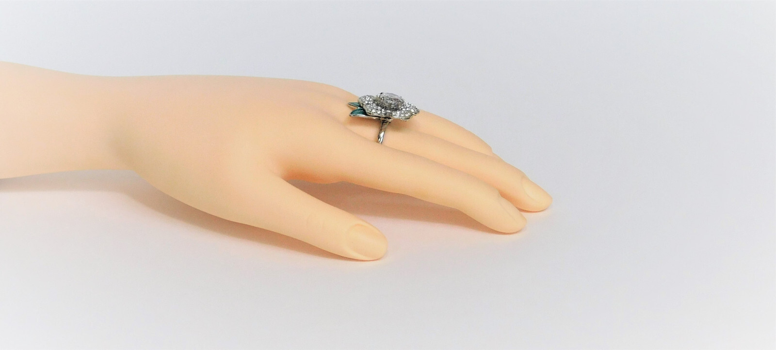 Juicy Couture Silver Adjustable Pave Flower Ring YJRU4116