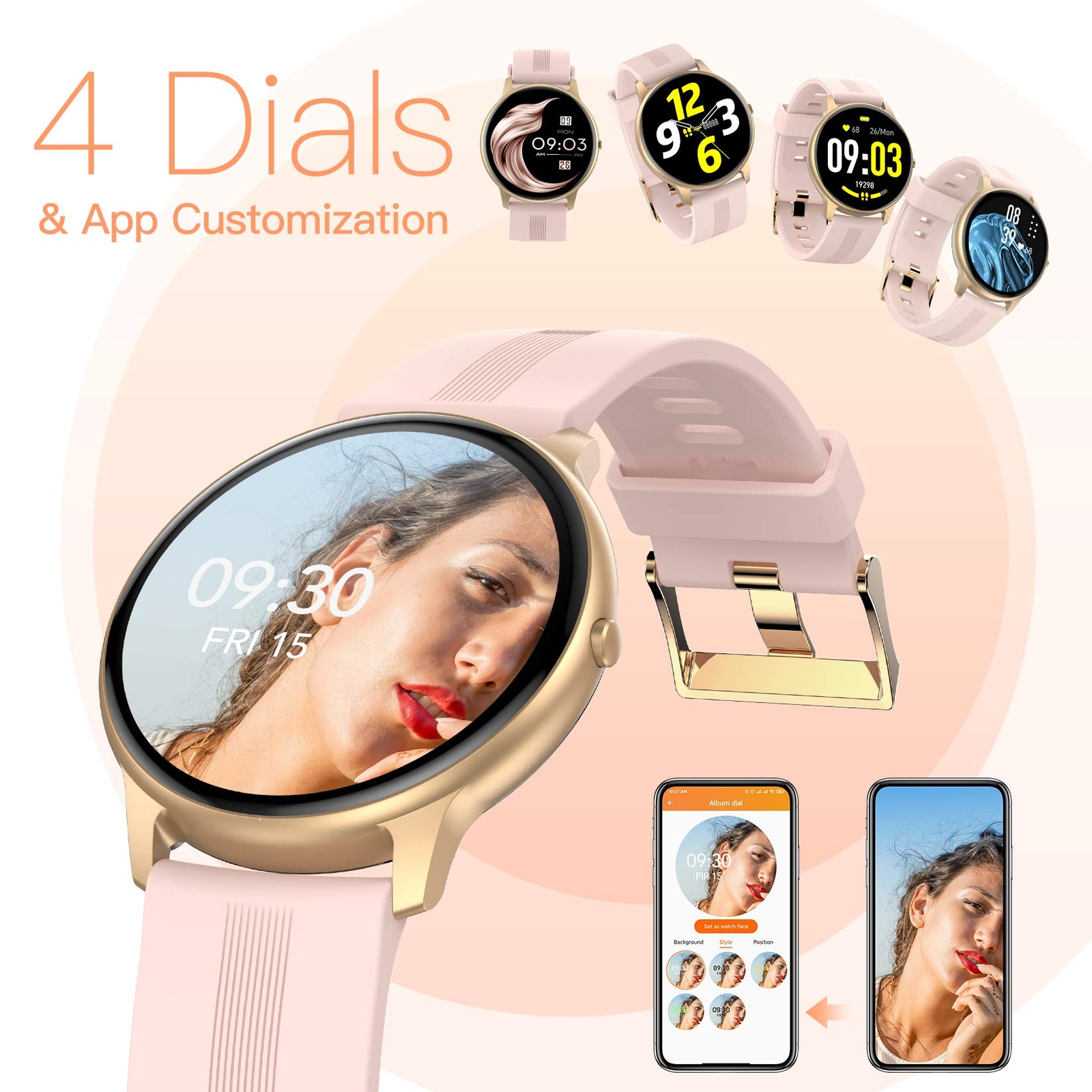 Fitness Watch Android Sports Health Trackers IP68 W/ App Smart Watch For Women➢