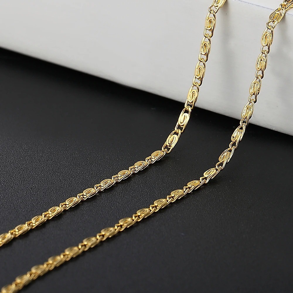 925 Sterling Silver Gold Chain Necklace 2MM Men Women 16-24 Inch Jewelry