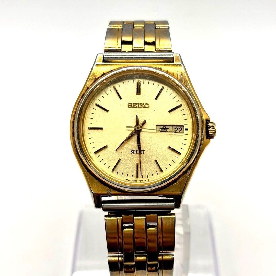 SEIKO SPIRIT 7N43 7340 men’s wristwatch working condition