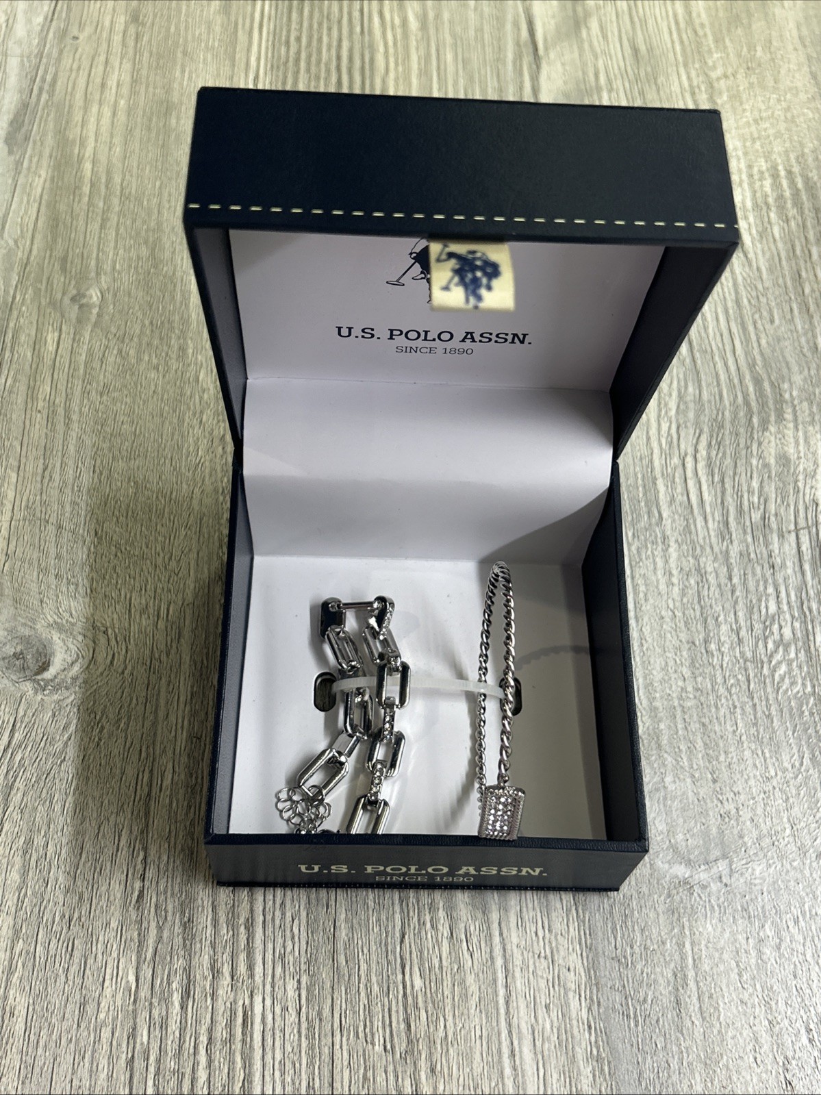 U.s. Polo Assn. Silver Tone Bracelet Set – Brand New
