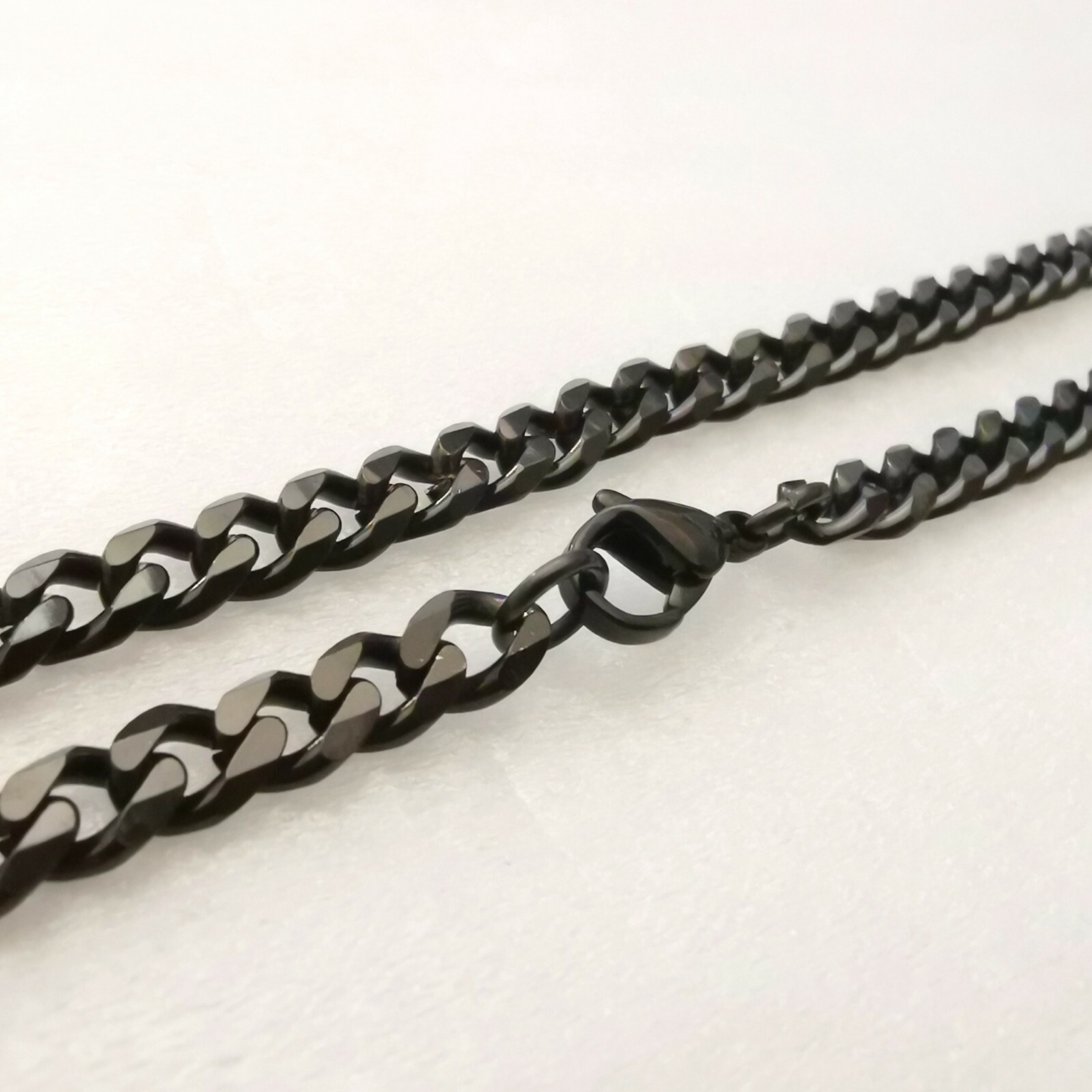 Black Stainless Steel Necklace Curb Link Chain For Mens Boys Jewelry 8mm 24”