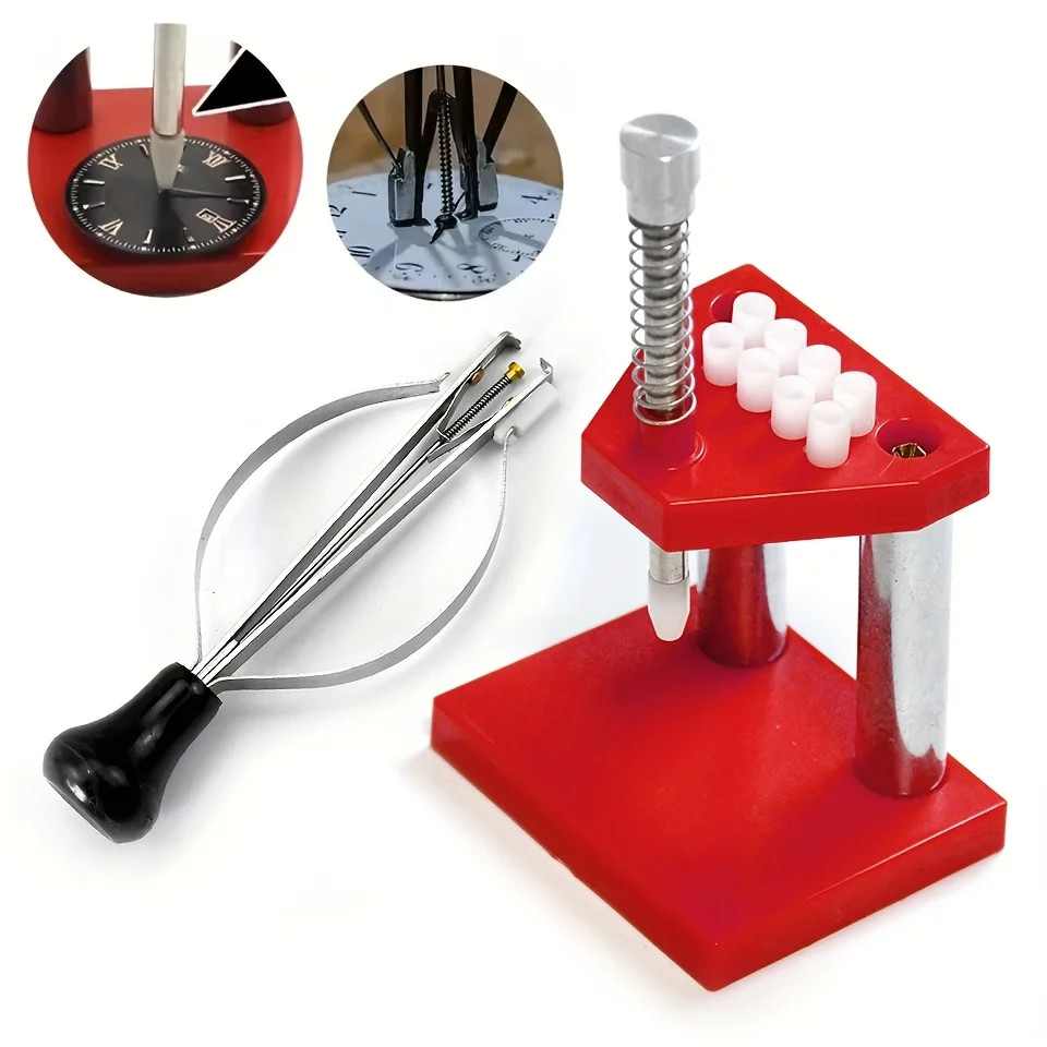 Red Watch Hand Remover Presser Tool – Portable Plunger Puller for Watchmaker