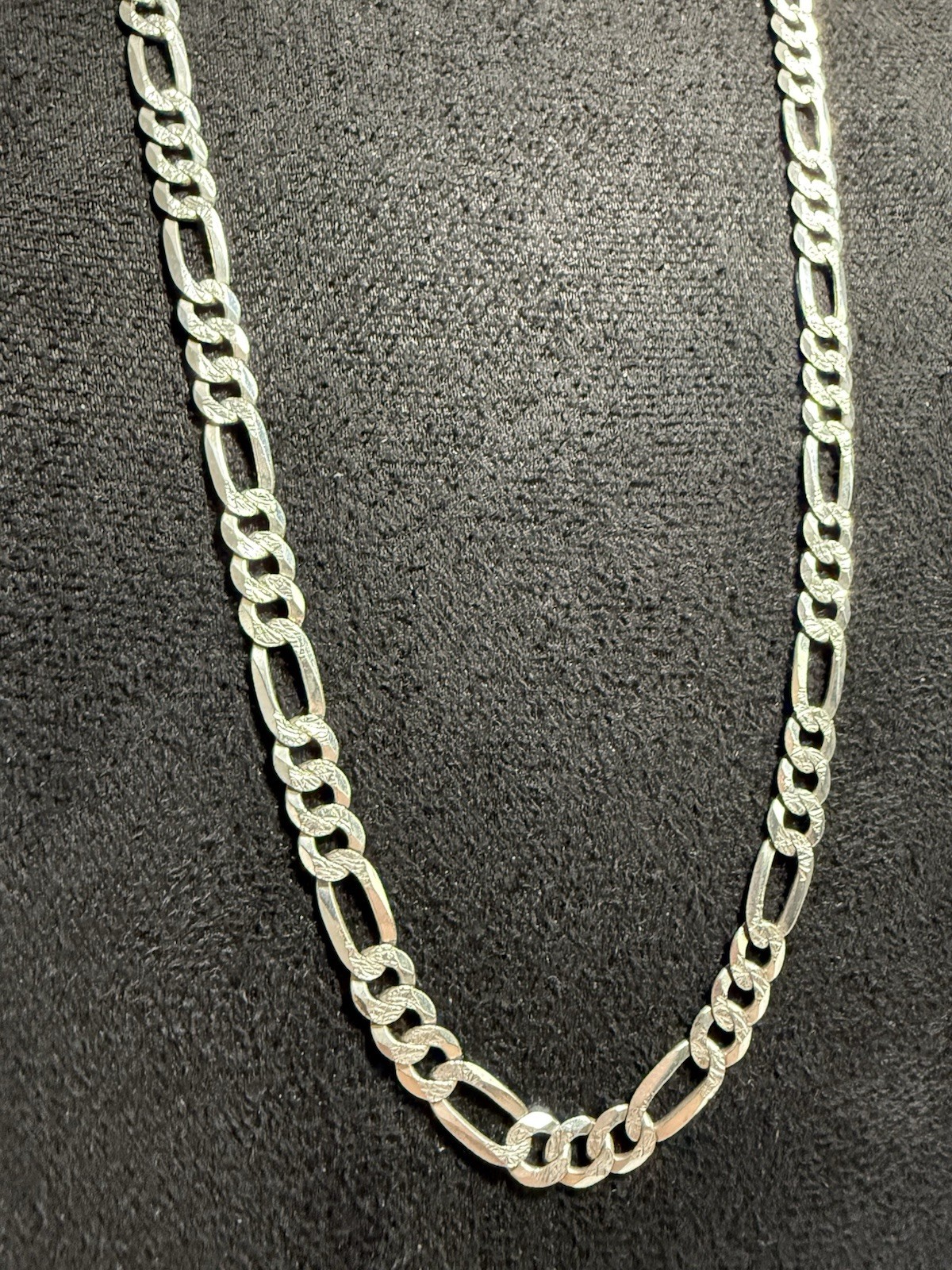 Solid Sterling Silver Figaro Necklace