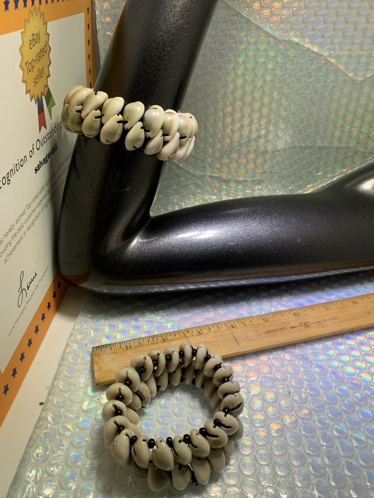 Handmade African Double Cowrie Shell Bracelet Gift Finance Litter Cleanup Kenya