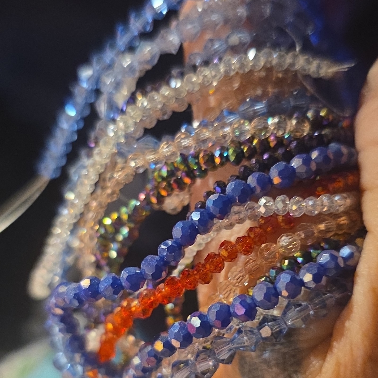 Multicolor Faceted Iridescent Crystal Glass Rondelle Spacer Beads 8 Strands 3mm