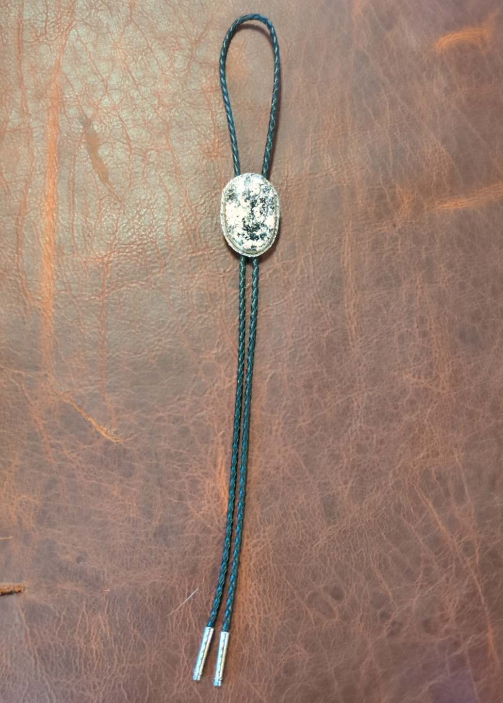 bolo tie silver handmade rhodonite