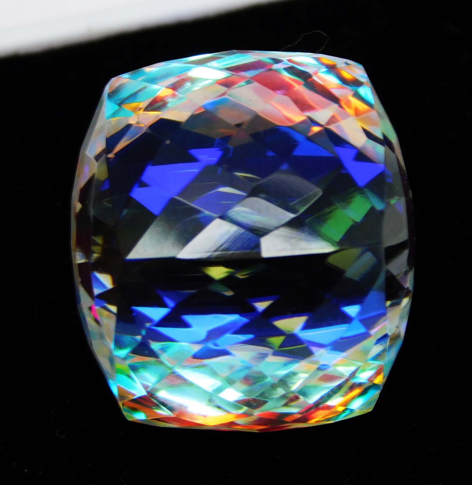 84.05 Ct Flawless Natural Mystic Quartz Certified Rainbow Cube Loose Gemstone