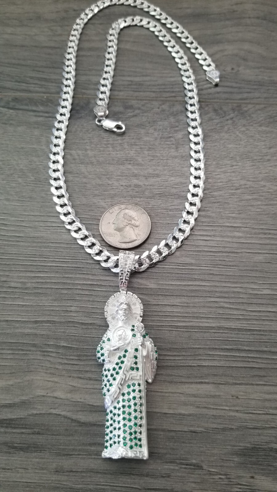 cadena y san judas plata 925 mx / sterling silver St jude & chain.