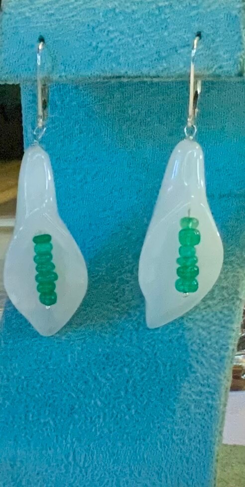 SS .925 MOONSTONE & APATITE 5 STRAND NECKLACE EARRINGS AND SET NEW DESIGN