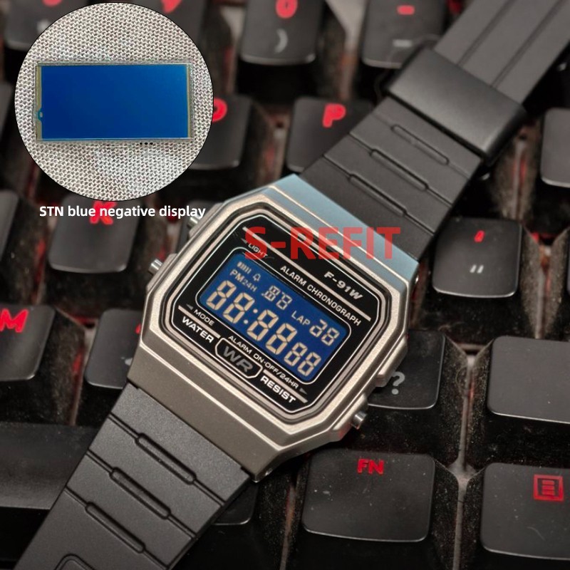 F-91W High Contrast Display STN Screen Mod For Casio F-91 A158 A159 A168 F-105