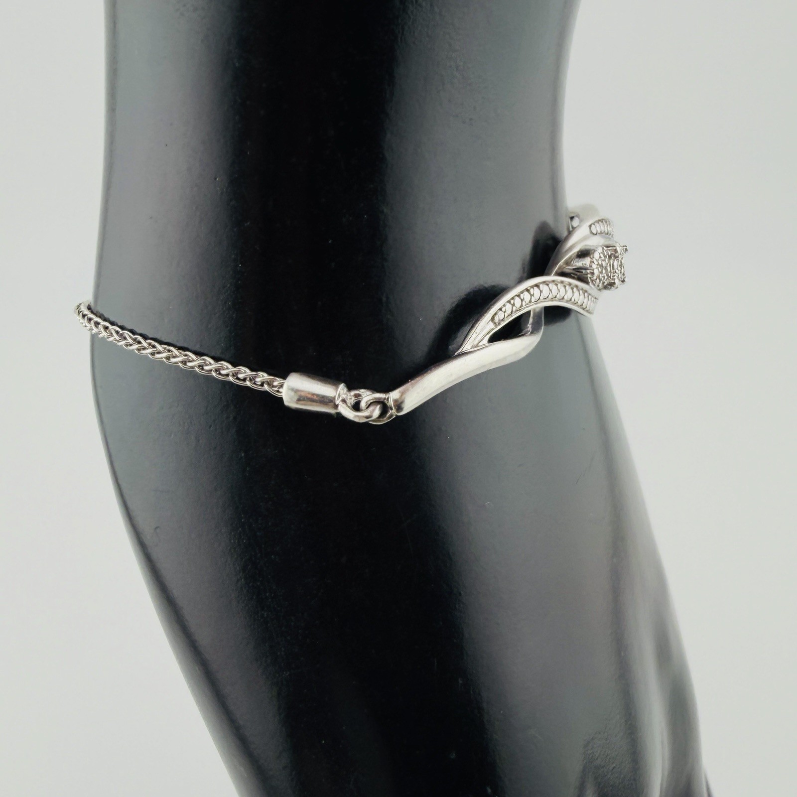 925 Sterling Silver Adjustable Bolo Bracelet Infinity Wave Openwork 5.85g 6”- 8+