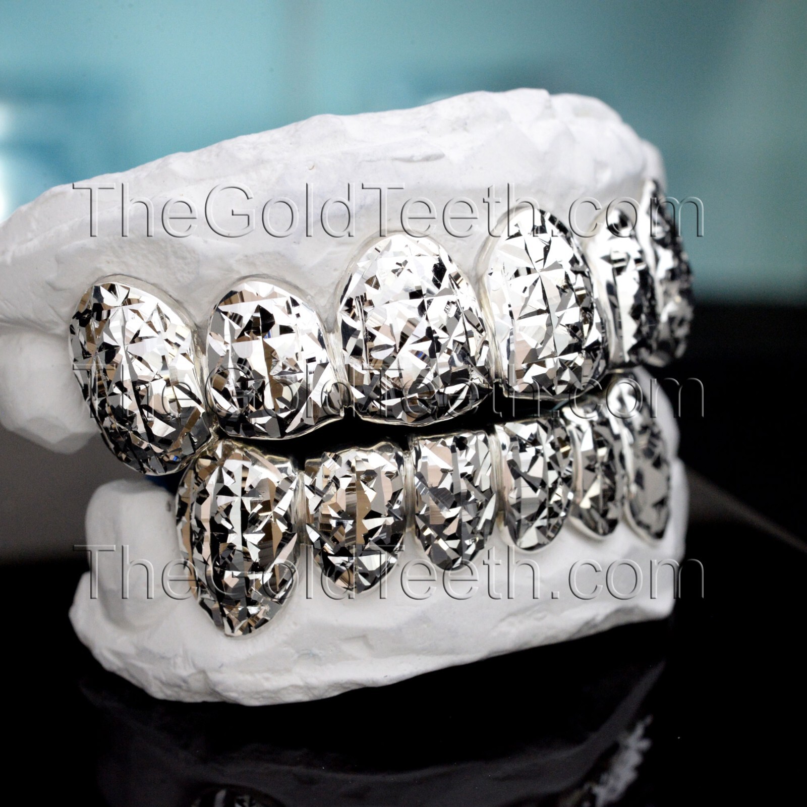Custom Grillz .925 Sterling Silver Princess Cut Handmade Real Grill Teeth