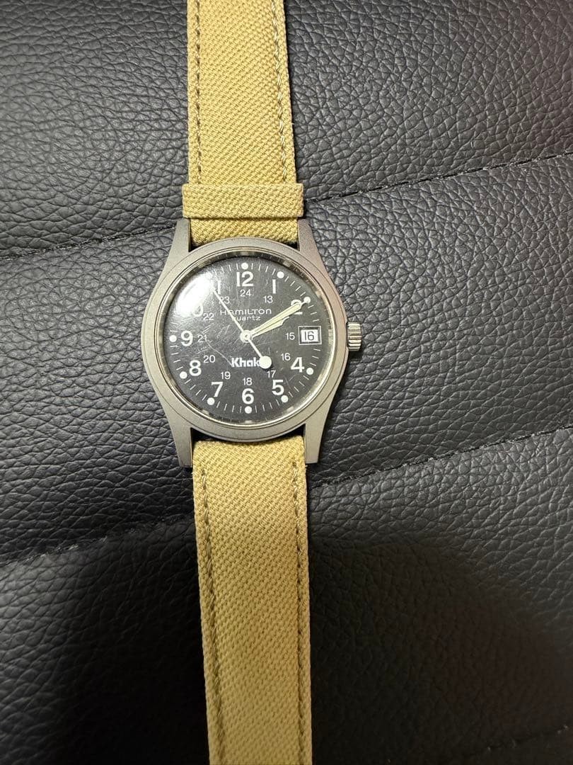 Hamilton Khaki Field 9797 Black Dial Quartz Vintage Watch Dead Battery Untested