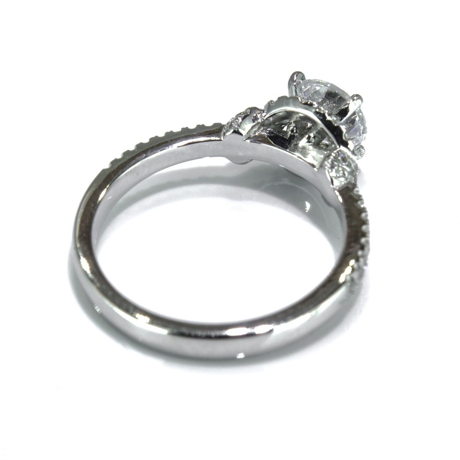 1.53 CT F/VS2-SI1 Sparkling Round Cut Diamond Engagement Ring 14K White Gold